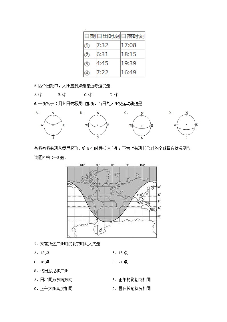 【地理】山东省济宁市鱼台县第一中学2019-2020学年高二10月月考试题02