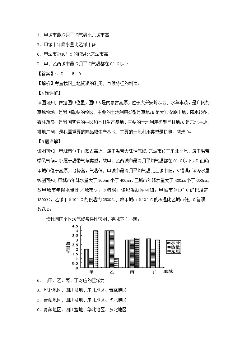 【地理】四川省成都航天中学校2018-2019学年高二上学期第一次月考试题（解析版）03