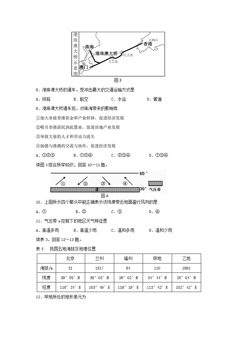 【地理】四川省成都外国语学校2018-2019学年高二12月月考试题第3页