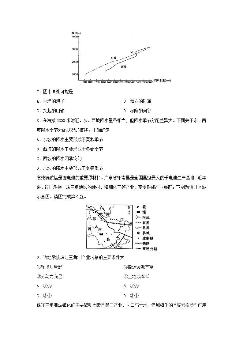 【地理】湖南省永州市东安县第一中学2019-2020学年高二上学期第一次月考试题03