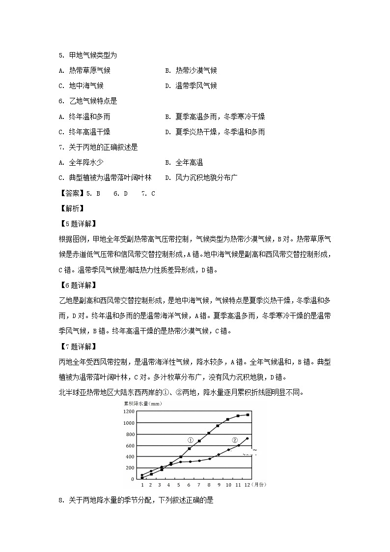 【地理】吉林省长春汽车经济开发区第六中学2018-2019学年高二上学期第一次月考试卷（解析版）03