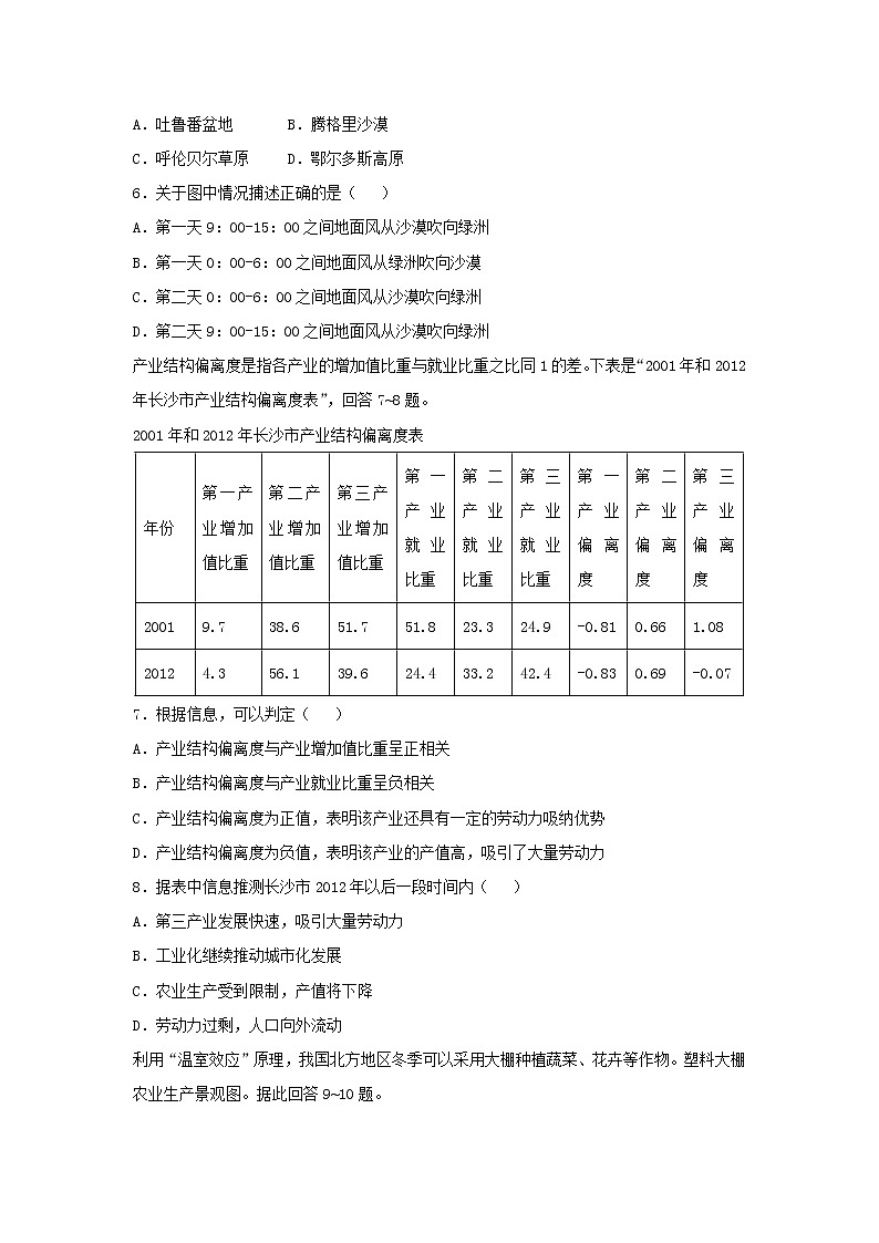 【地理】江西省南昌市第二中学2018-2019学年高二上学期第三次月考试题02