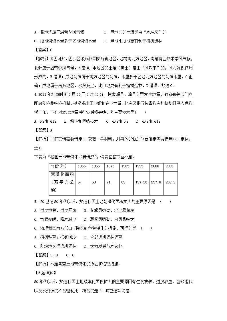 【地理】河南省周口中英文学校2018-2019学年高二上学期第一次月考试题（解析版）02