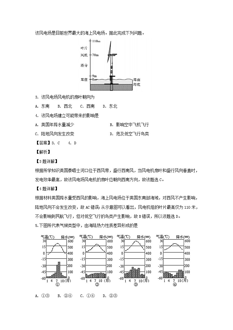 【地理】福建省霞浦第一中学2018-2019学年高二上学期第二次月考试题（解析版）02