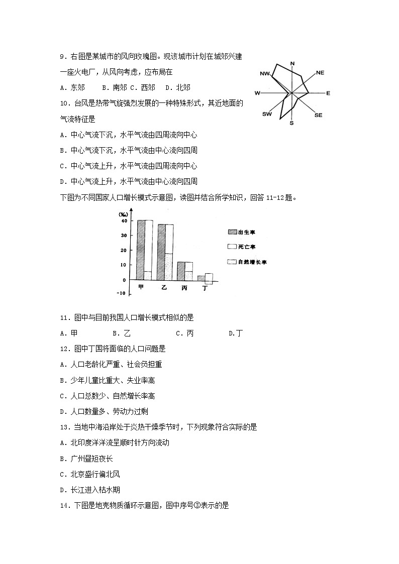 【地理】广东省汕头市达濠华侨中学东厦中学2018-2019学年高二上学期第一次月考质检（理）试题02