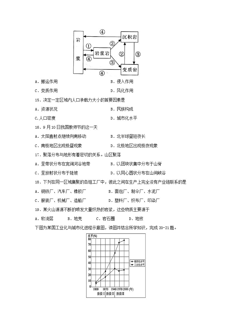 【地理】广东省汕头市达濠华侨中学东厦中学2018-2019学年高二上学期第一次月考质检（理）试题03