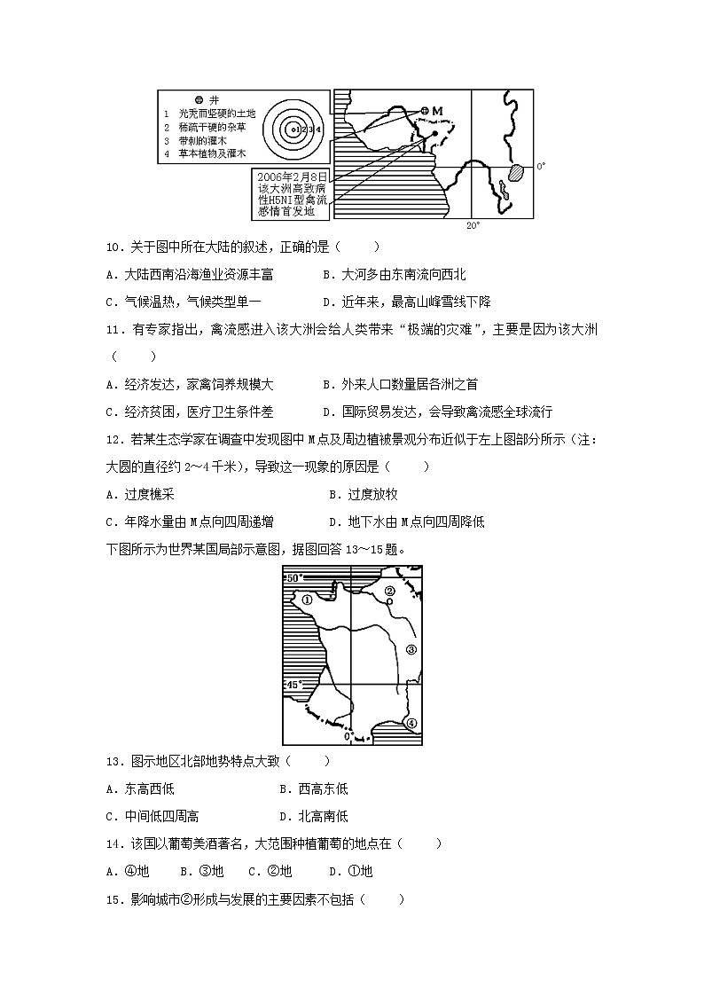 【地理】江西省赣州市五校协作体2018-2019学年高二下学期期中联考试题03