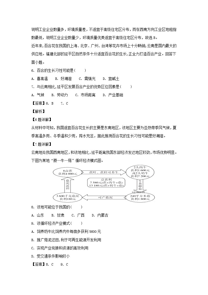 【地理】安徽省滁州市定远县育才学校2018-2019学年高二上学期第一次月考（普通班）试题（解析版）03