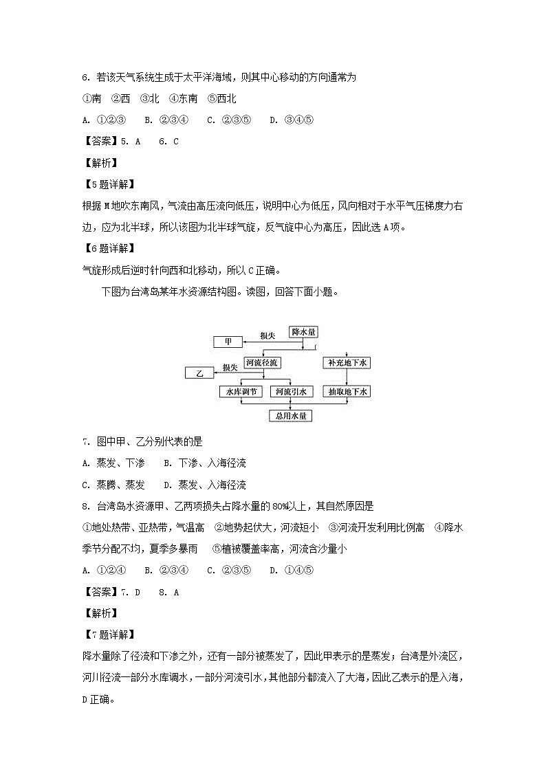 【地理】四川省成都外国语学校2018-2019学年高二上学期入学考试试卷（解析版）03
