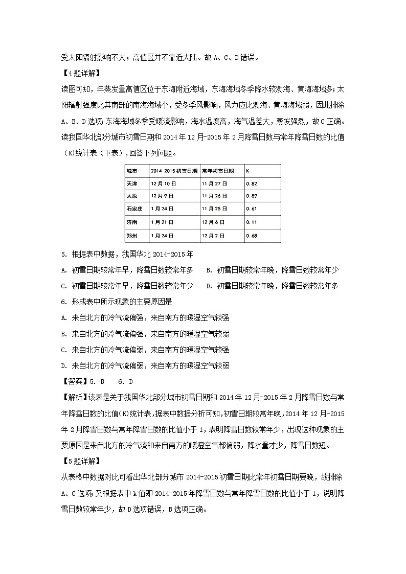 【地理】安徽省阜阳市第三中学2018-2019学年高二下学期第二次调研考试试题（解析版）03