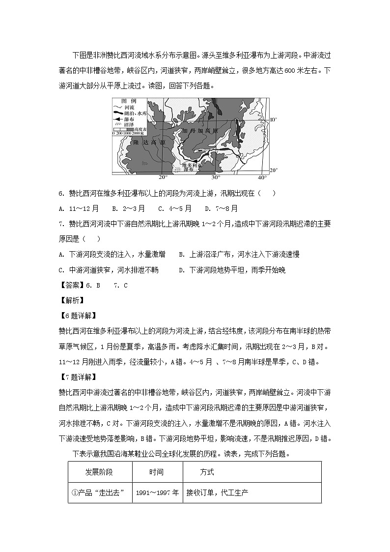 【地理】山东省实验西校2018年10月份高三模拟考试（解析版）第3页