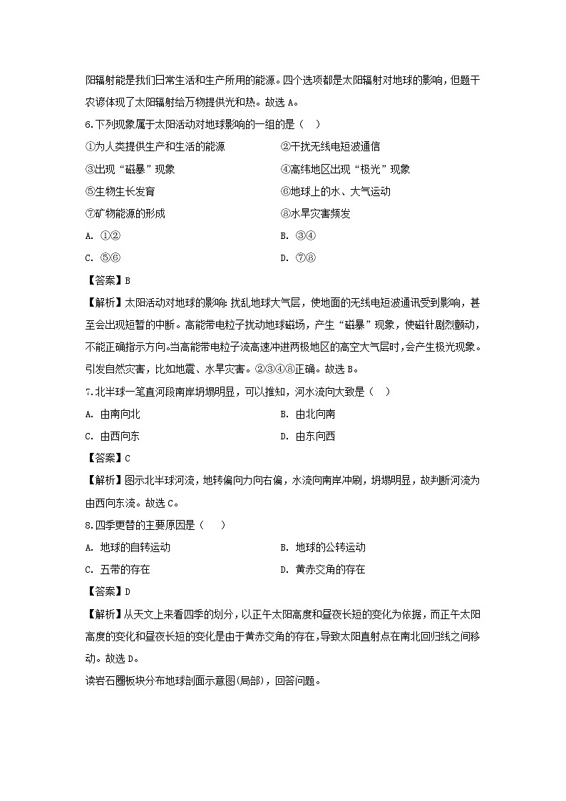 【地理】江苏省苏州市第五中学2018-2019学年高二下学期开学考试试题（解析版）03