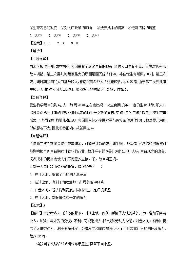 【地理】湖南省双峰县第一中学2018-2019学年高二上学期入学考试试题（解析版）02