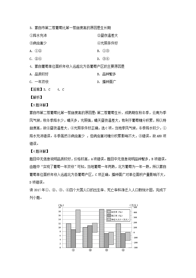 【地理】浙江省金华十校2018-2019学年高二7月期末考试试题（解析版）02