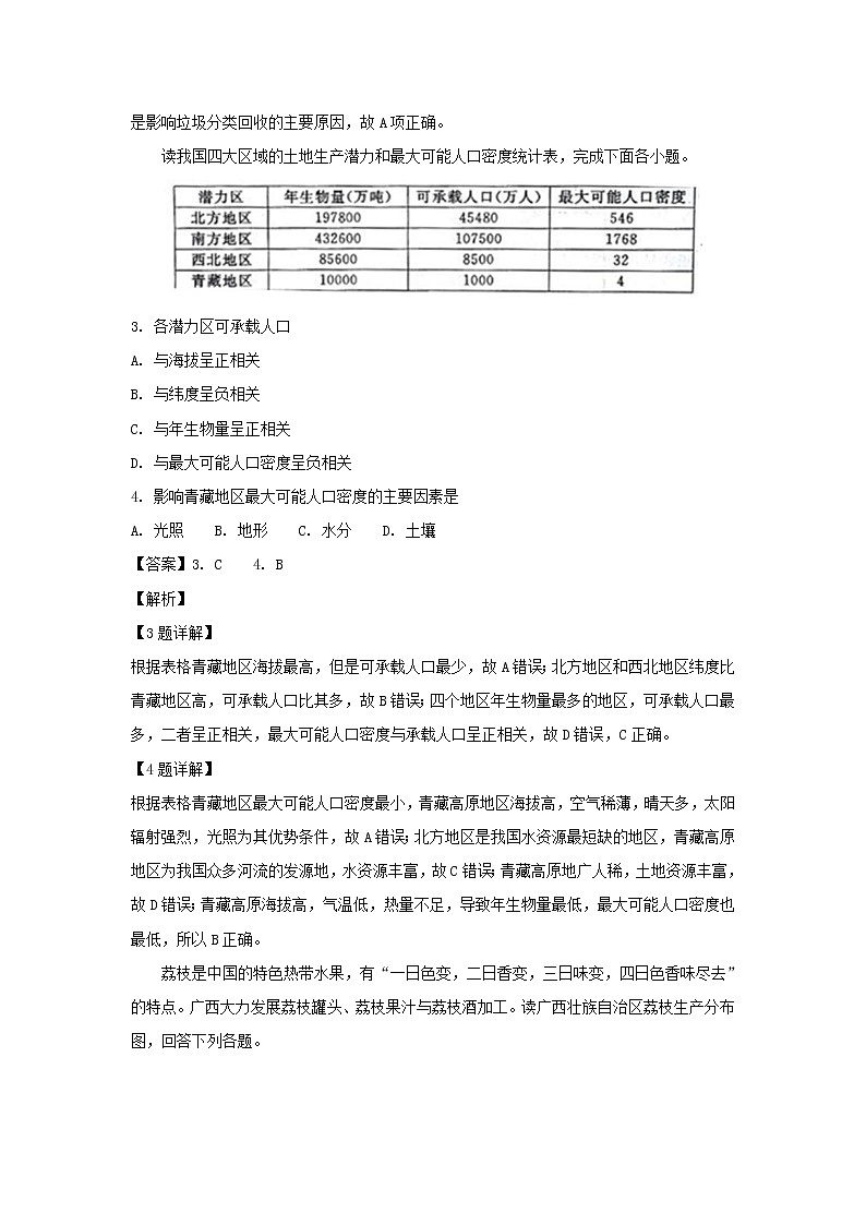 【地理】福建省闽侯县第八中学2018-2019学年高二上学期开学考试试题（解析版）02