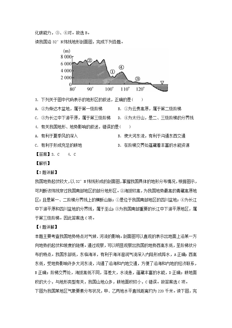 【地理】福建省莆田第九中学2018-2019学年高二上学期开学考试试题（解析版）02