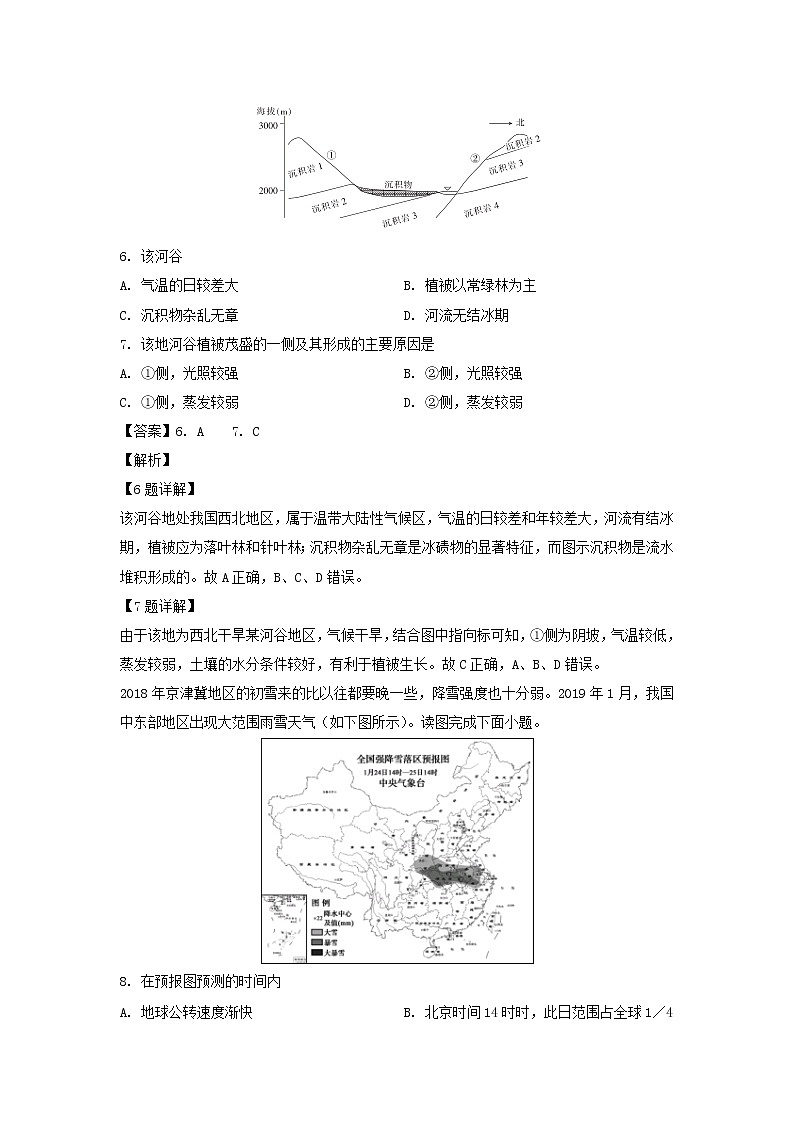 【地理】黑龙江省牡丹江市五县市2018-2019学年高二下学期期末联考试题（解析版）03