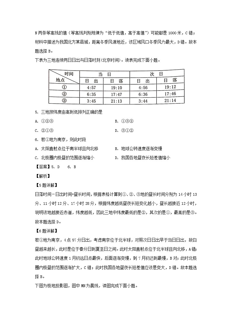 【地理】江苏省南京市六校联合体2018-2019学年高二下学期期末联考试题（解析版）03