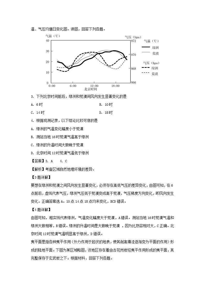 【地理】浙江省台州市2018-2019学年高二上学期期末考试试卷（解析版）02