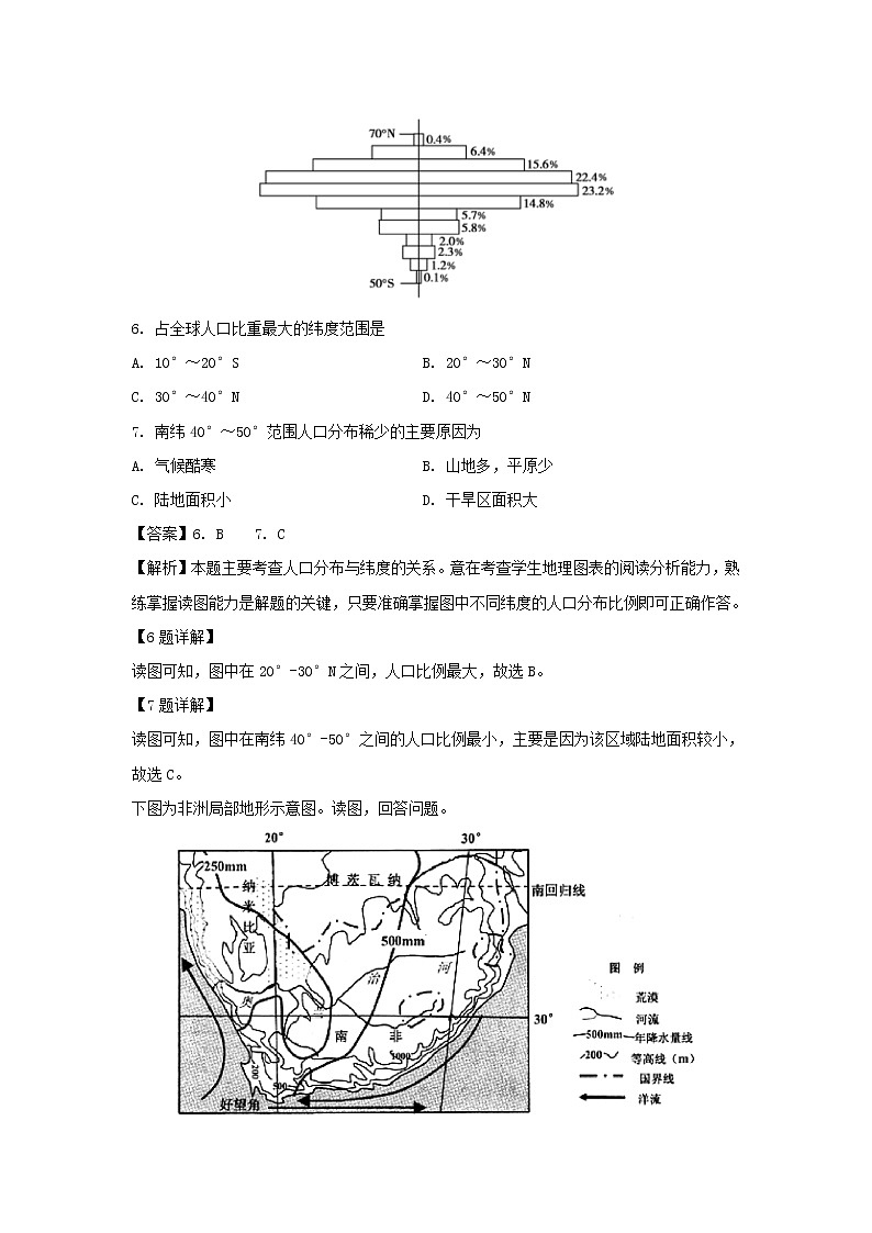 【地理】江西省鹰潭市2018-2019学年高二上学期期末质量检测试题（解析版）03