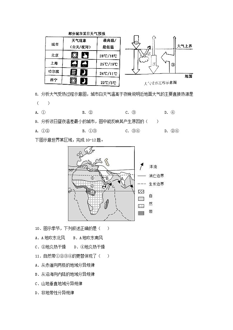 【地理】四川省棠湖中学2018-2019学年高二上学期期末考试地理试题03