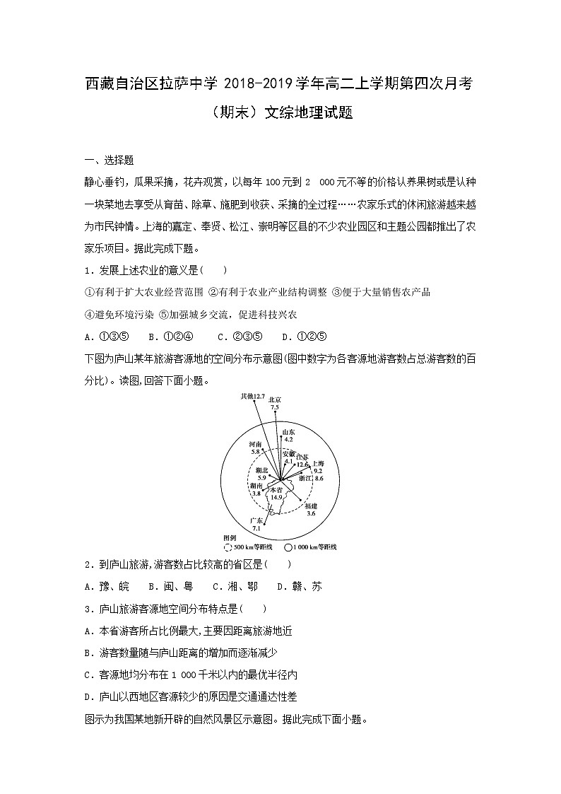 【地理】西藏自治区拉萨中学2018-2019学年高二上学期第四次月考（期末）文综试题01
