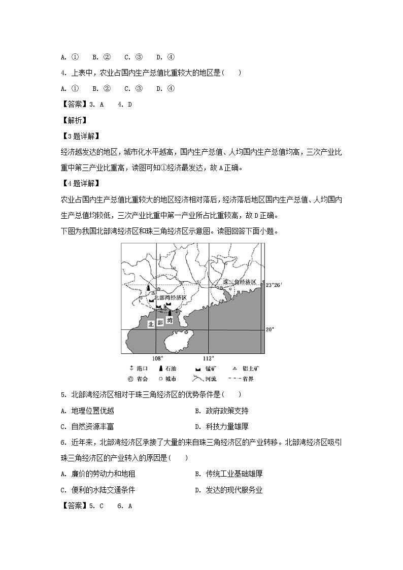 【地理】湖南省长沙市铁路一中2018-2019学年高二上学期期末考试（理）试卷（解析版）02