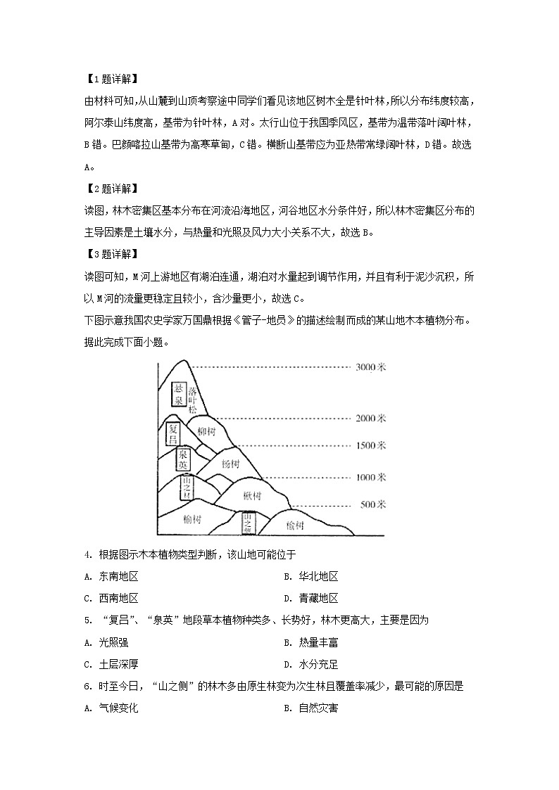 【地理】四川省泸县第四中学2018-2019学年高二下学期期中考试试题（解析版）02
