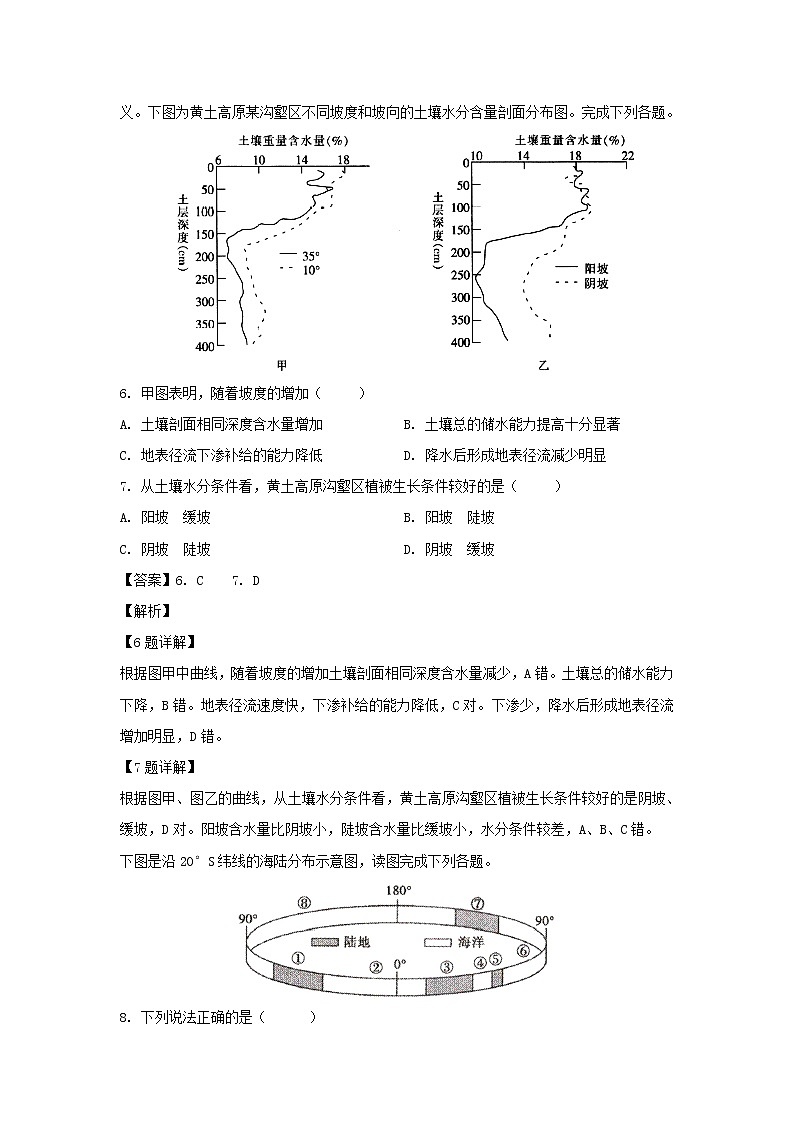 【地理】重庆市凤鸣山中学2018-2019学年高二下学期期中考试试题（解析版）03