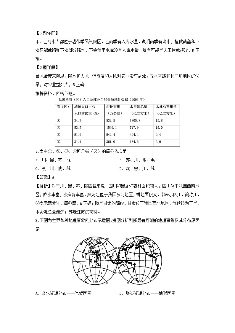 【地理】重庆市万州龙驹中学2018-2019学年高二下学期期中考试文综试卷（解析版）第3页
