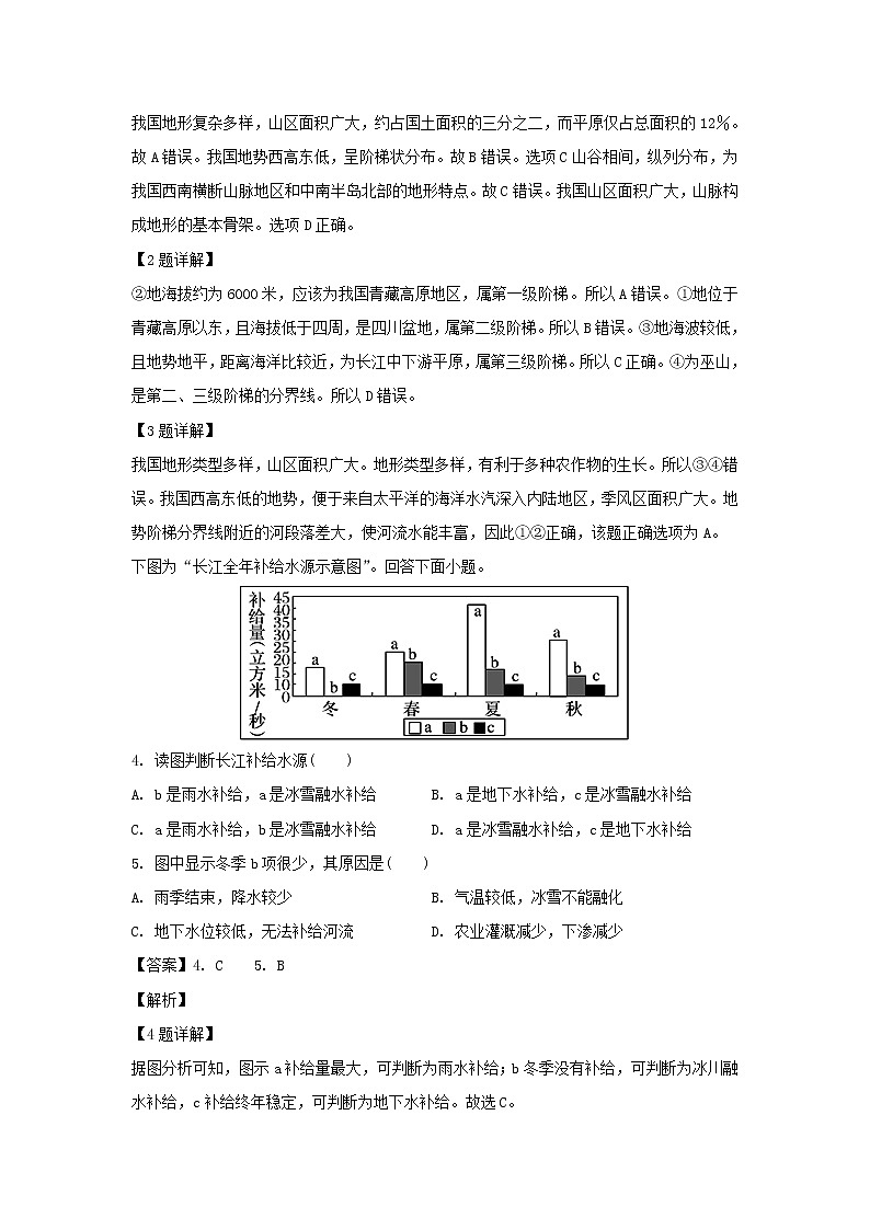 【地理】内蒙古杭锦后旗奋斗中学2018-2019学年高二下学期期中考试试卷（解析版）02