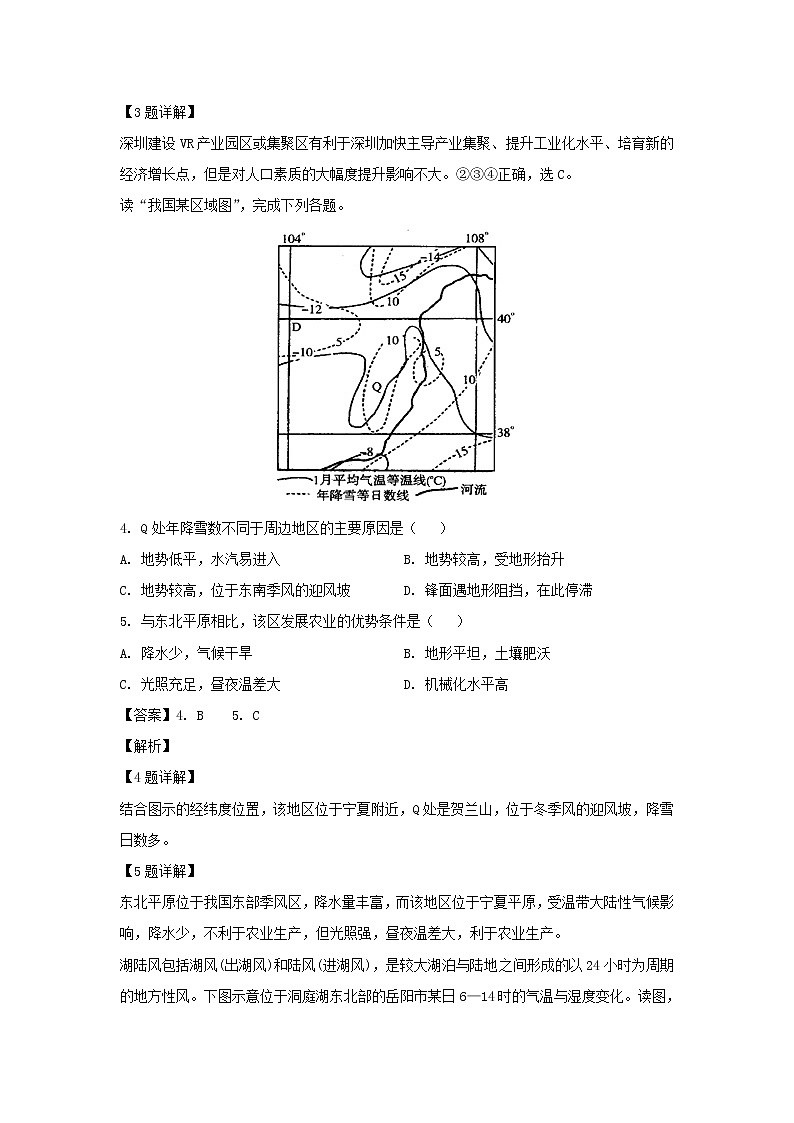 【地理】福建省永春县第一中学2018-2019学年高二下学期期中考试（文）试题（解析版）02