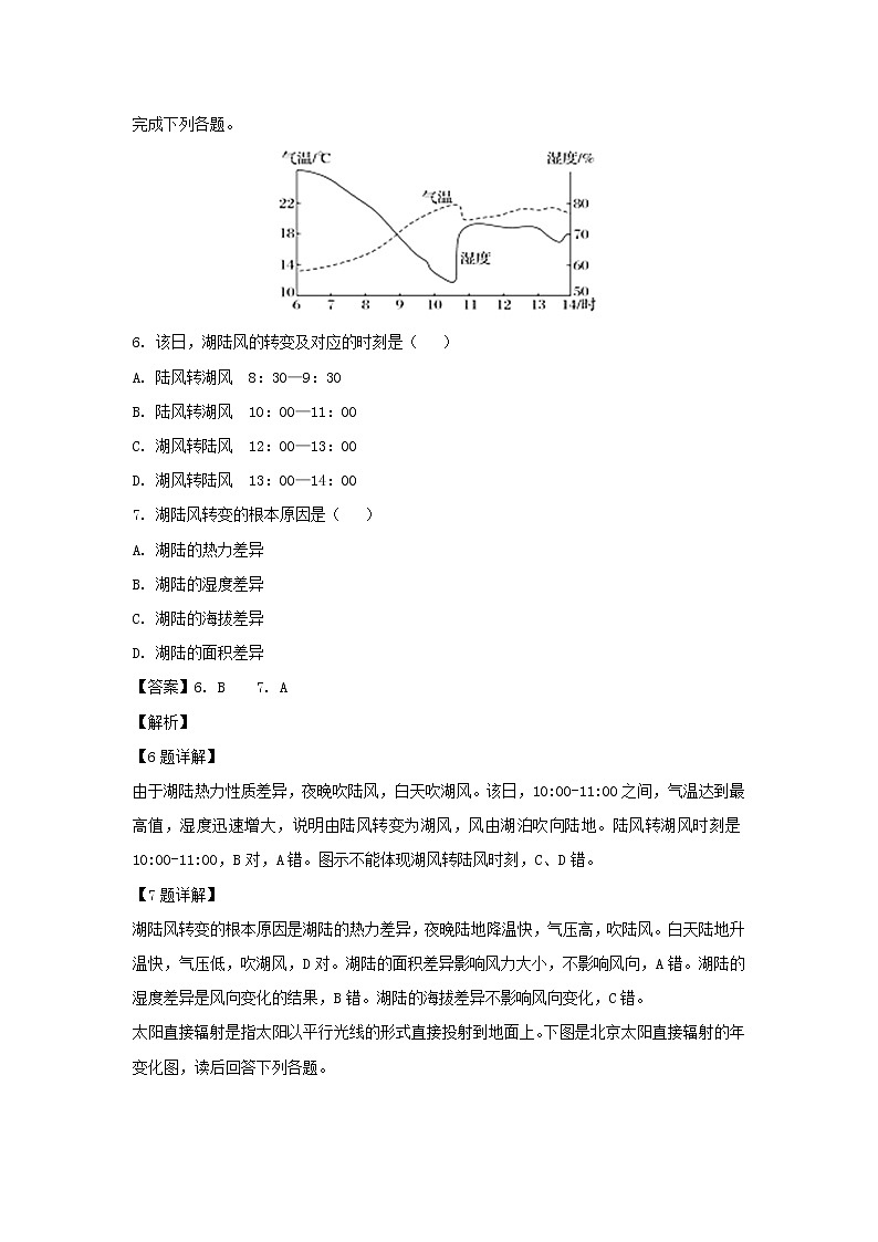 【地理】福建省永春县第一中学2018-2019学年高二下学期期中考试（文）试题（解析版）03