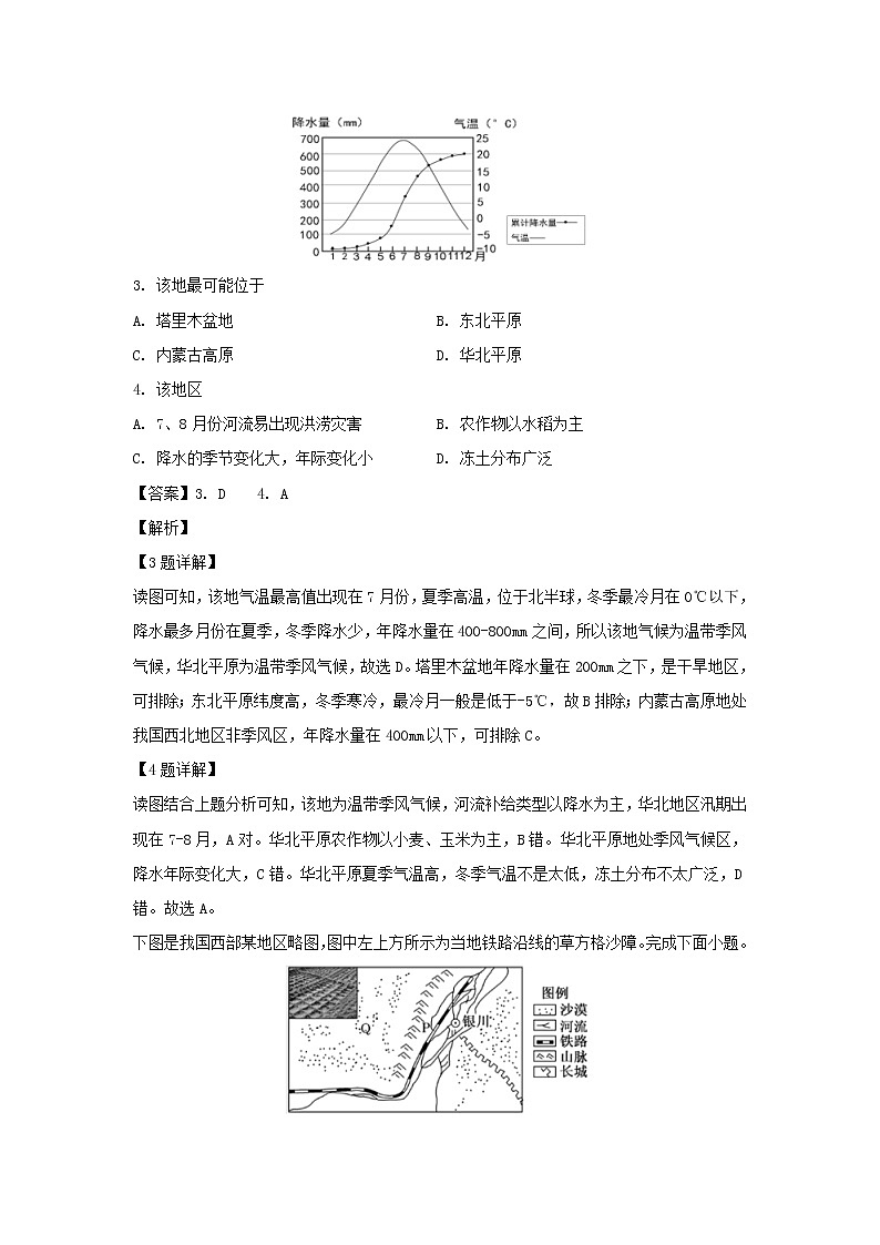【地理】黑龙江省哈尔滨市第三中学校2018-2019学年高二下学期期中考试试题（解析版）02