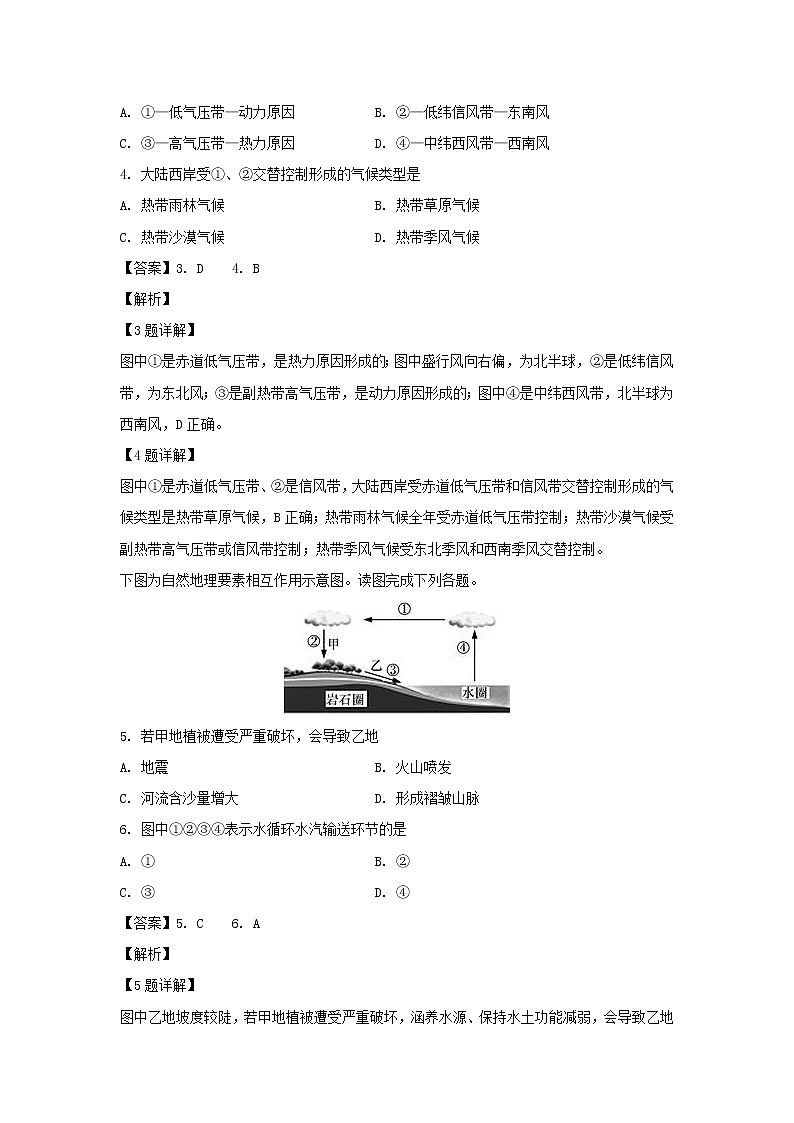 【地理】浙江省台州市联谊五校2018-2019学年高二上学期期中考试（学考）试卷（解析版）02