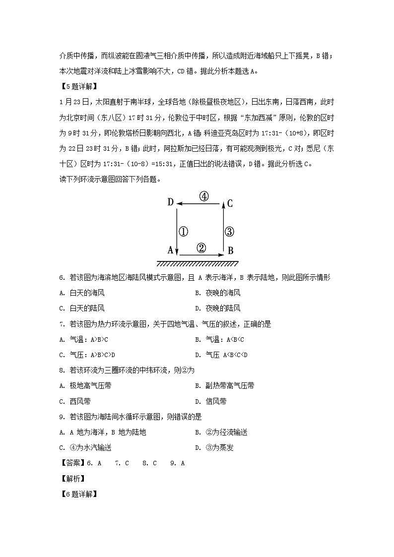【地理】安徽省合肥三中2018-2019学年高二下学期期中考试试卷（解析版）03