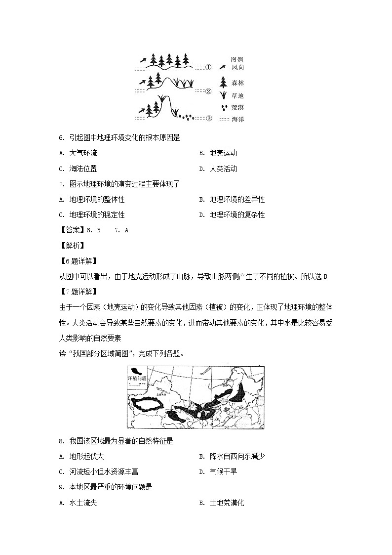 【地理】安徽省皖新中学2018-2019学年高二下学期期中考试试卷（解析版）03