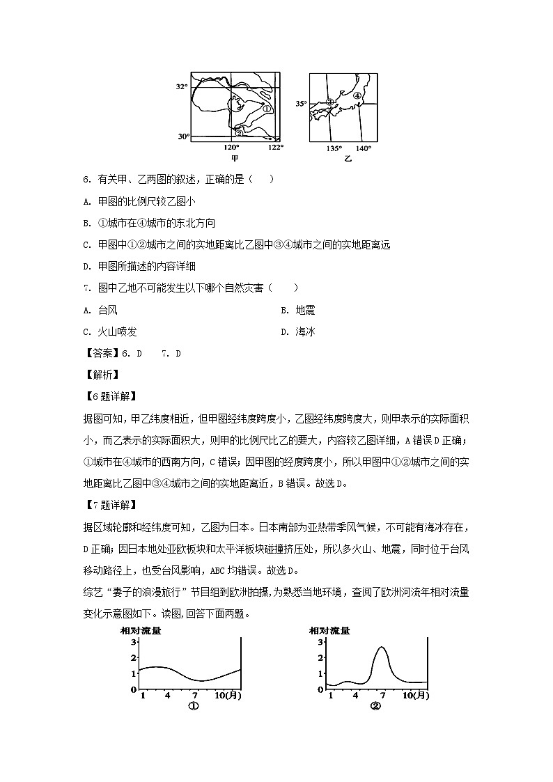 【地理】福建省莆田第二十五中学2018-2019学年高二下学期期中考试试题（解析版）03