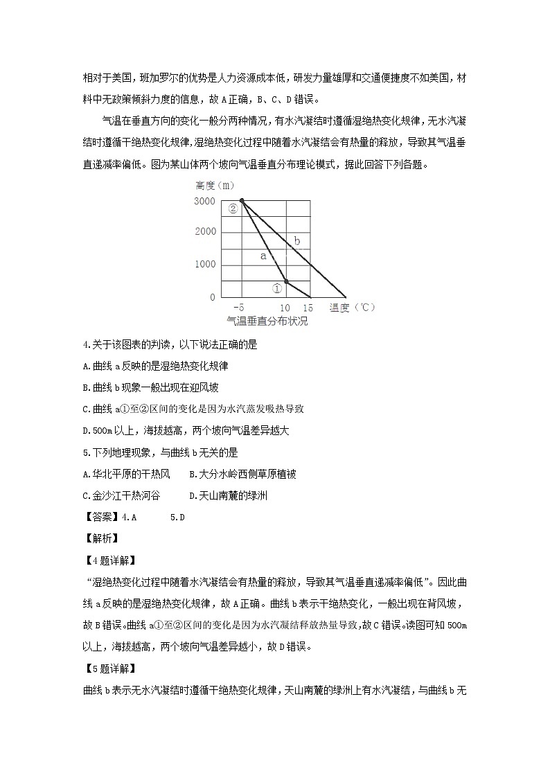 【地理】内蒙古鄂尔多斯一中2018-2019学年高二上学期期中考试模拟试卷（解析版）02