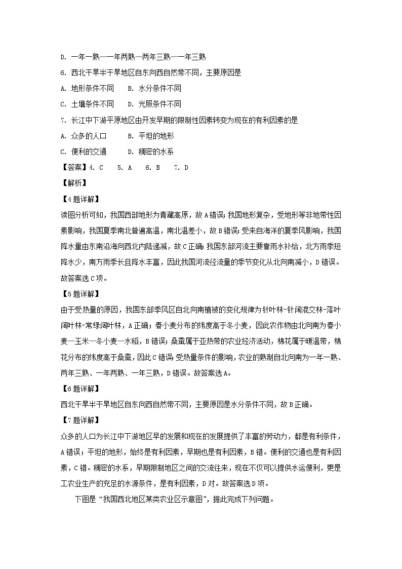 【地理】甘肃省兰州第一中学2018-2019学年高二上学期期中考试（理）试卷（解析版）03