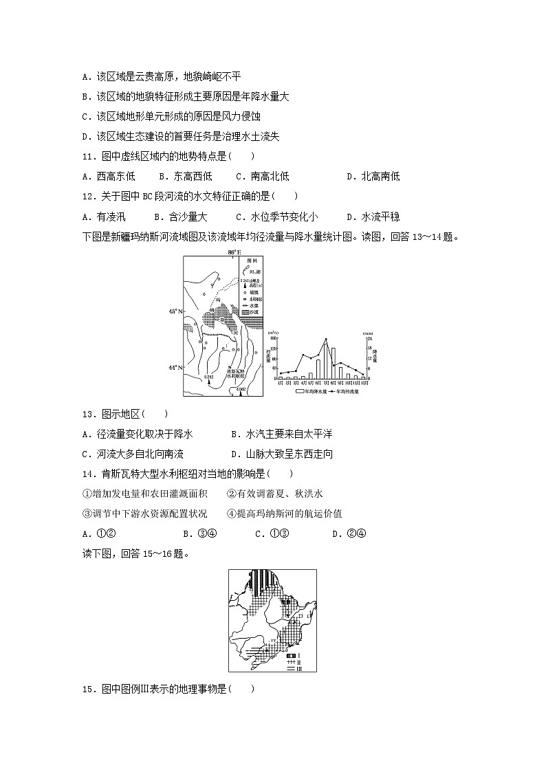 【地理】贵州省铜仁市第一中学2018-2019学年高二上学期期中考试试题03