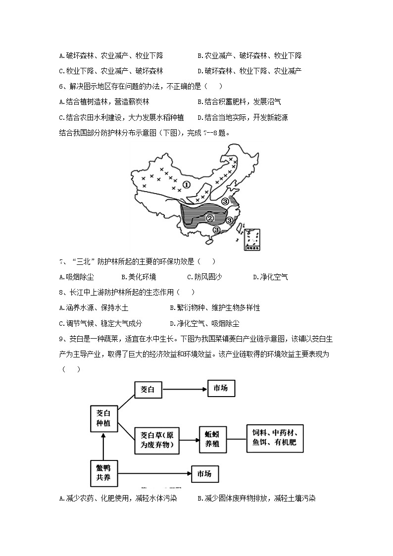 【地理】贵州省遵义航天高级中学2018-2019学年高二上学期期中考试（文）试题02