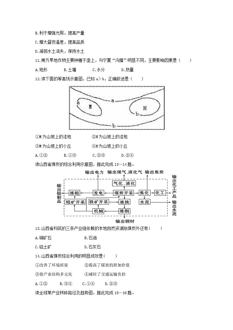 【地理】黑龙江省伊春市第二中学2018-2019学年高二上学期期中考试（文）试题03