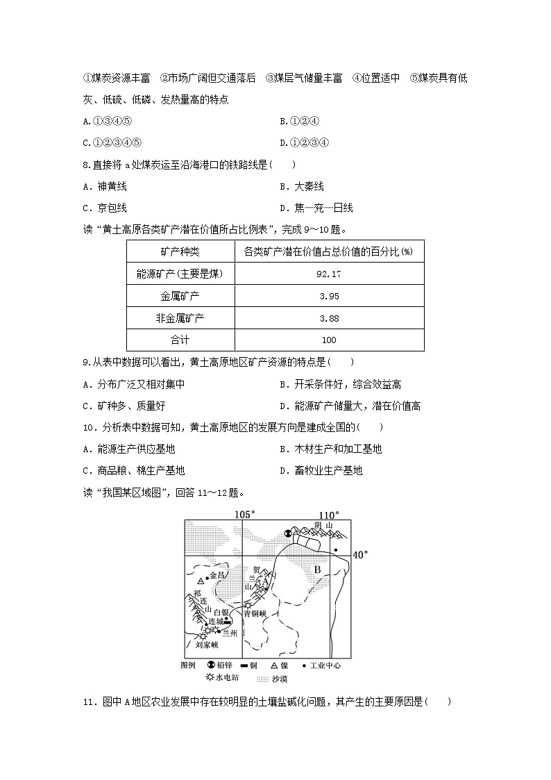 【地理】安徽省合肥一六八中学2018-2019学年高二上学期期中考试试题03