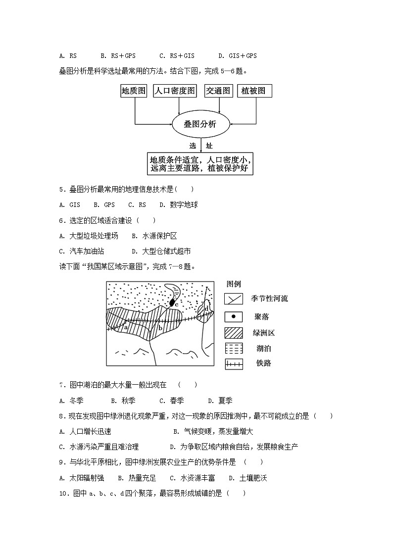【地理】福建省晋江市季延中学2018-2019学年高二上学期期中考试（文）试题02