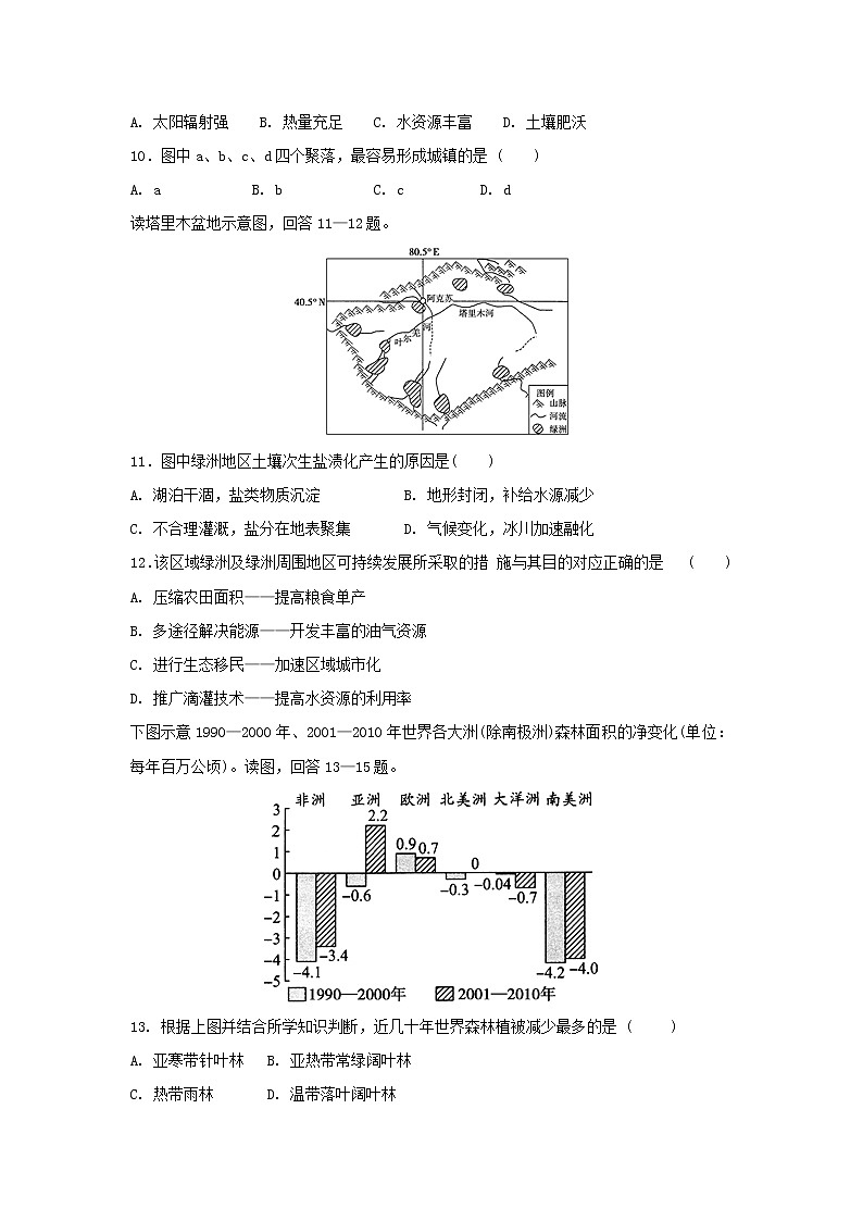 【地理】福建省晋江市季延中学2018-2019学年高二上学期期中考试（理）试题03