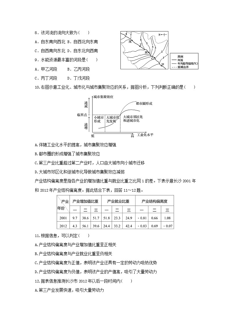 【地理】福建省厦门外国语学校2018-2019学年高二上学期期中考试（文）试题03
