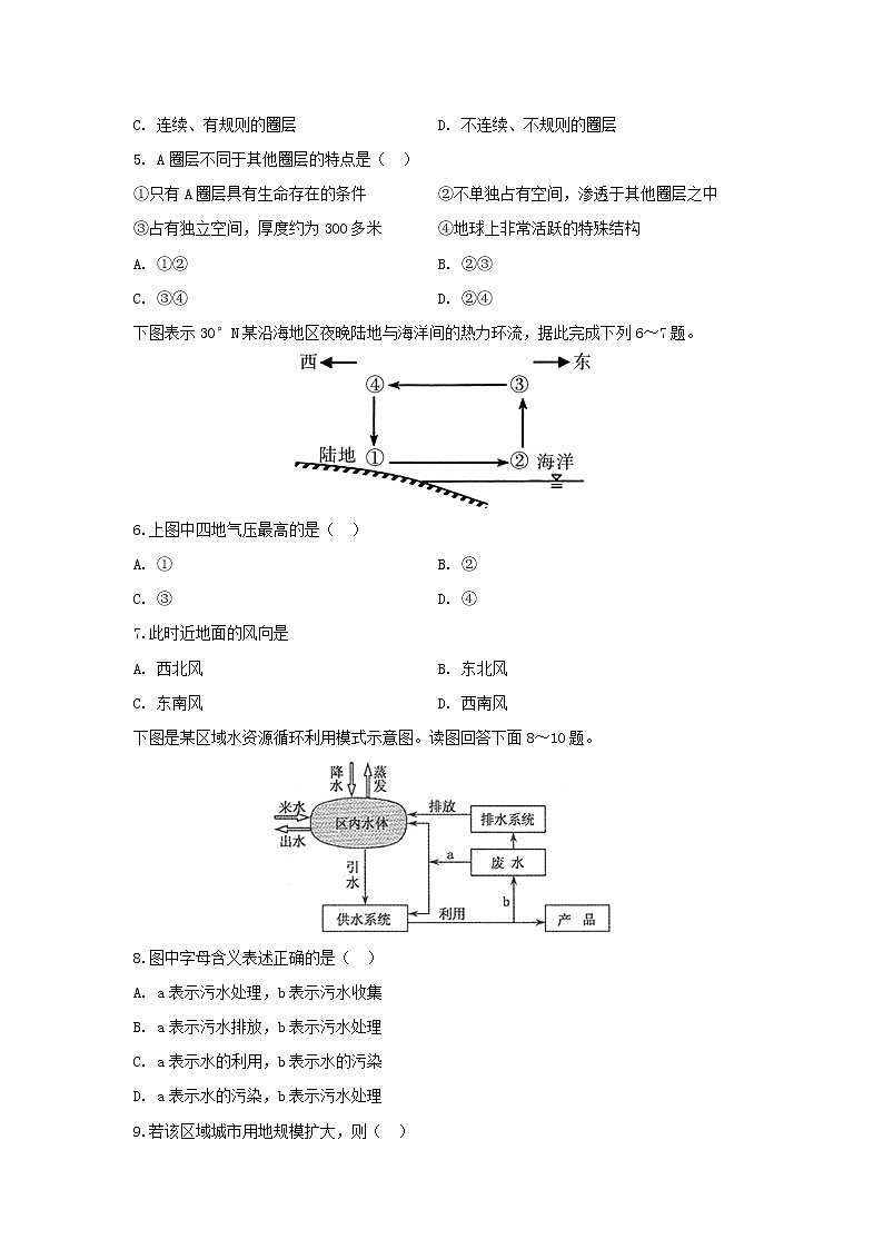 【地理】安徽省滁州市定远县育才学校2019-2020学年高二上学期入学考试试题02