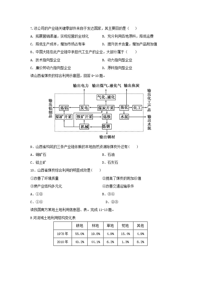 【地理】甘肃省武威第一中学2019-2020学年高二10月阶段性考试试题03