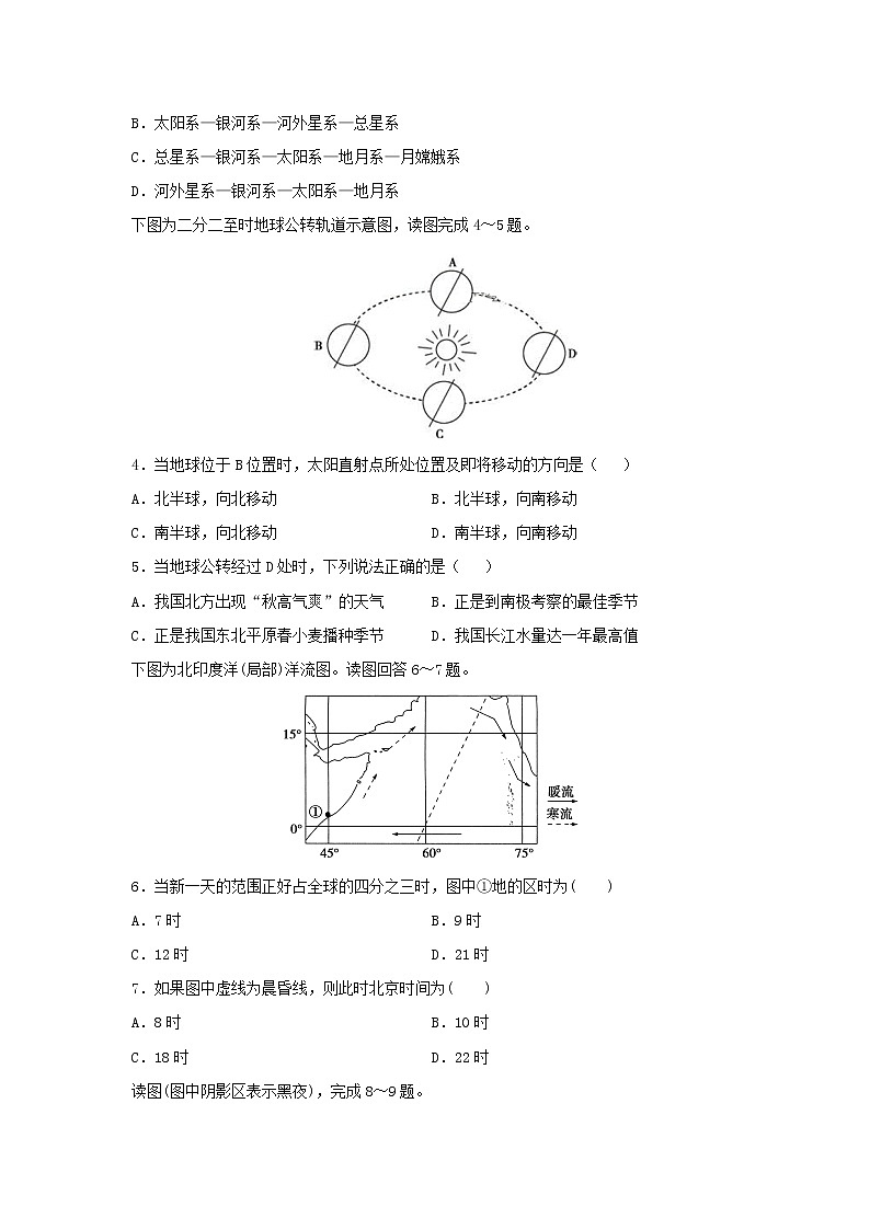 【地理】湖北省沙市中学2019-2020学年高二上学期第一次双周测试题02